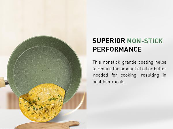 [Live] Kitchen Academy Green 12-Piece Non-Stick Cookware Set - Granite Pots & Pans with Silicone Utensils - Induction Compatible - Green Cookware Set, Halloween Gift