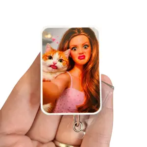 Glitter My Badge Funny face badge reel for nurse and hospital workers. Badge clip Badge pull - Retractable swivel clip with a 360 rotation. Great gift for coworker