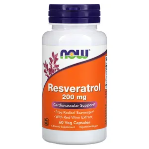 NOW Foods Resveratrol, 200 mg, 60 Veg Capsules