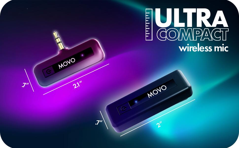 Movo - Wireless Mini | Colorful Lavalier Microphone System for Cameras | Audio Capture Kit with 164ft Range, Omnidirectional, Long Battery Life Movo - Wireless Mini | Colorful Lavalier Microphone System for Cameras | Audio Capture Kit with 164ft Range, Omnidirectional, Long Battery Life