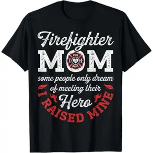 Firefighter Mom Mother's Day Thin Red Line Firefighting T-Shirt