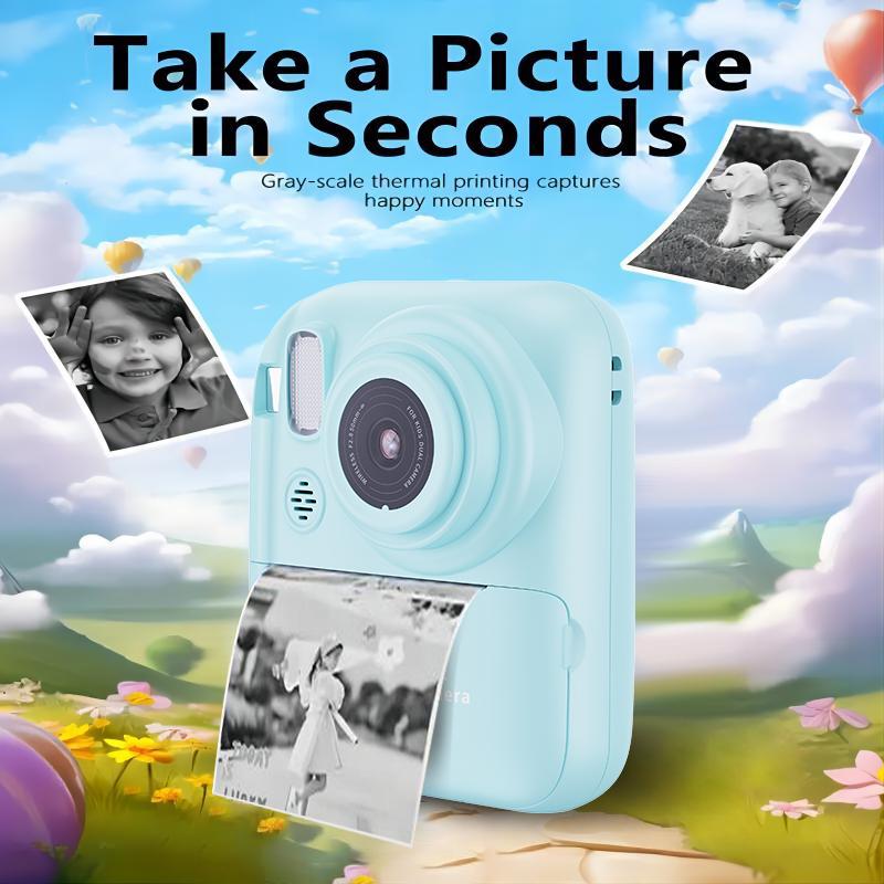 W&O Instant Print Camera , Birthday Gifts Girls Boys Age 3-12, HD Digital Video Cameras Toddler, Portable Toy 3 4 5 6 7 8 9 10 Year Old Girls Boys Mini Photo Booth