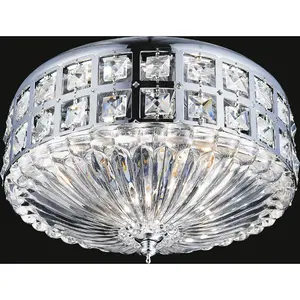 CWI Lighting Bloome 4 Light 13 inch Chrome Bowl Flush Mount Ceiling Light 5039C13C