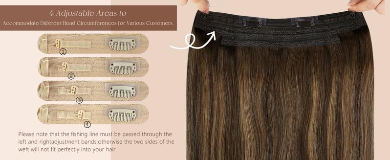 Sunny Wire Invisible Real Human Hair  12-24“ Length Natural Straight Soft and Easy to wear Women luxy hair Festive Gift Ideas#TikTokShop