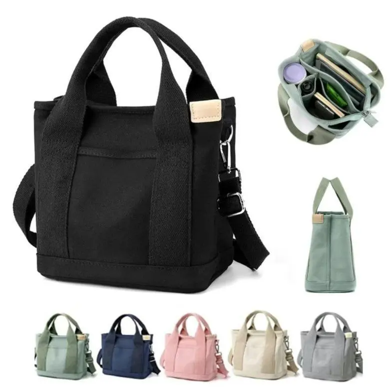 RIVERICH Small Tote Bag with Zipper, 2026 Canvas Multi-Pocket Crossbody Bag Shoulder Bag Satchel Hobo Bag Messenger Bag DealsForYouDays Casual Fabric Purse,back to school,back to school haul
