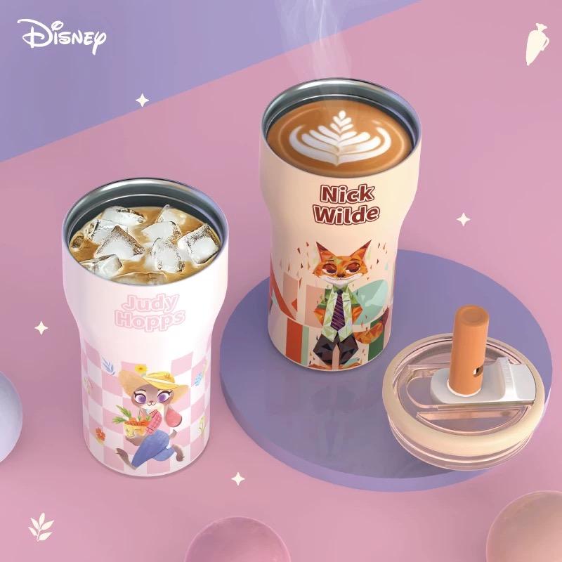 Disney Zootopia 2 Judy Nick Strawberry Bear Stitch Water Bottle Coffee Cup,Steel Straw Tumbler with Straw - 21OZ Leak-Proof Insulated Cup Perfect for Iced Coffee, Smoothies & Travel, 4 Unique Character Designs,Durable for Gym or Outdoors,Travel,Rodeo