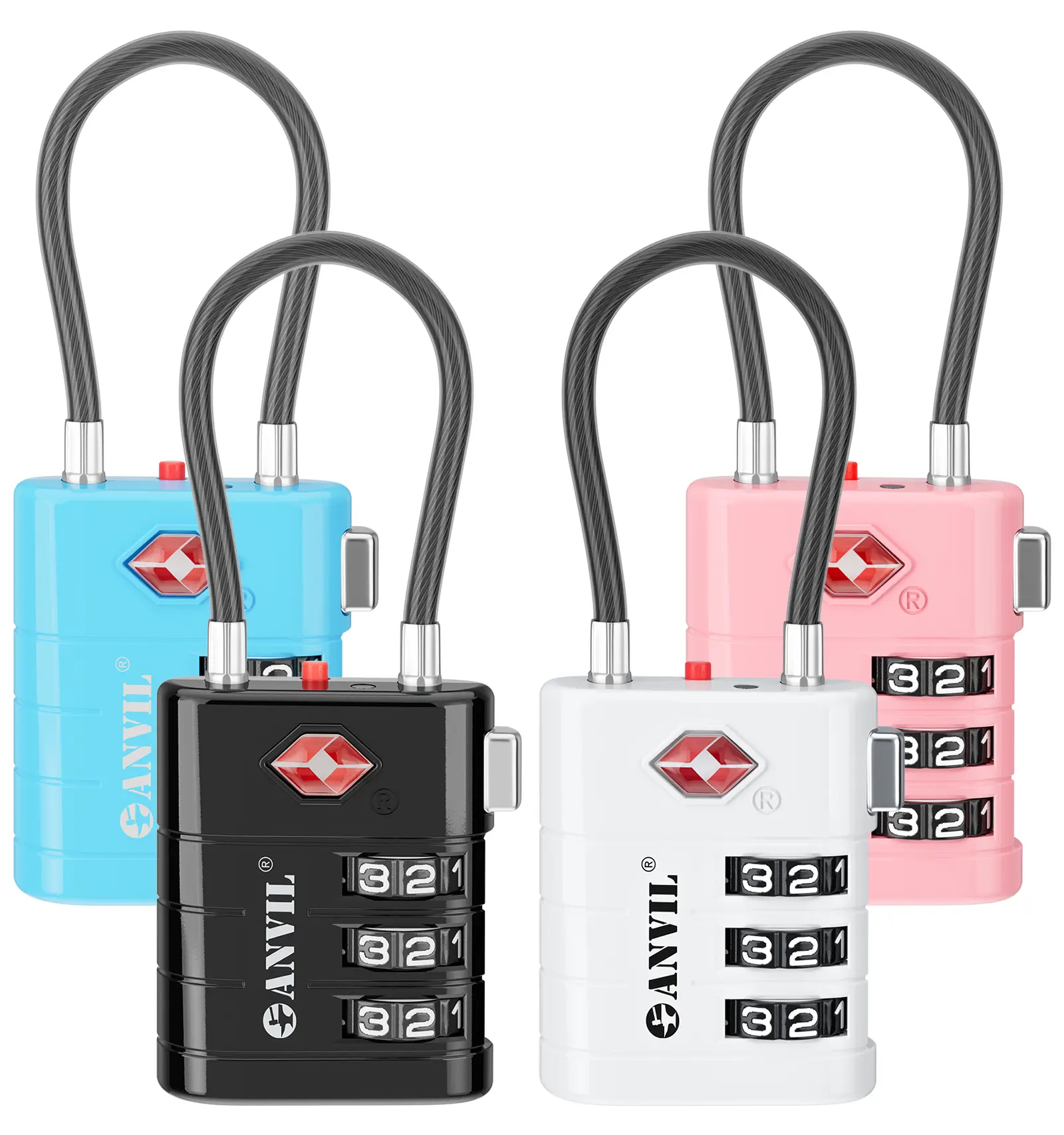 TSA Approved Combination Padlock, 3-Digit Rotary Wheel Secure Luggage Lock for Travel, Portable for Suitcases and Backpacks, Portable Tsa Lock, Secure Lock