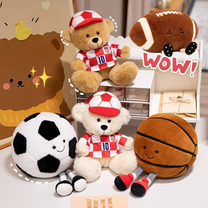 11inch Stuffed Sports Balls Toy Creative FootbalDoll Fun Cute Plush Doll Toy Plush StuffedSpherical Soft Toys Sports Throw PillowCushionKids Gift bubble stuffedanimal