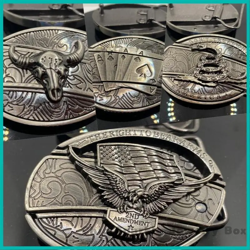 SMD1T Multifutional belt buckle head bull head animal  buckle denim peonality hip hop retro board buckle belt, high quality flag cowboy girl, girl boy