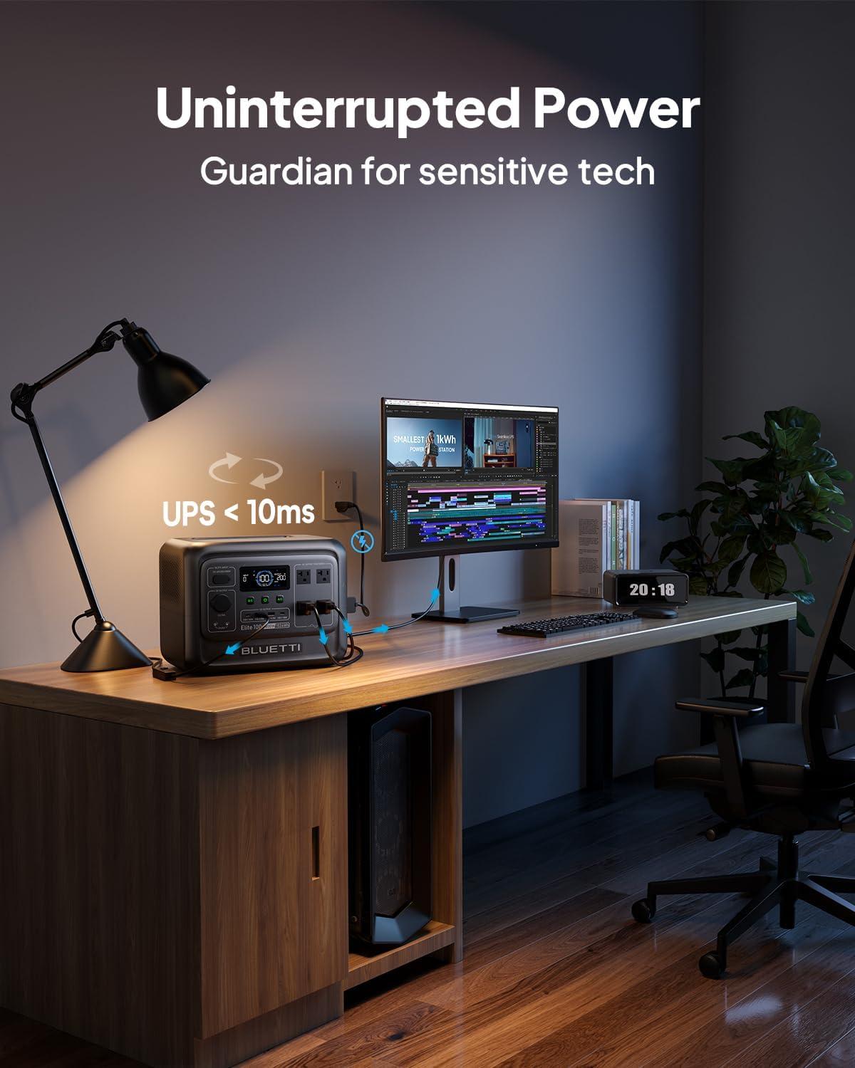 [LIVE] BLUETTI Elite 100 V2 1024Wh Portable Power Station, LiFePO4 Battery Solar Generator w/ 4 1800W AC Outlets (3600W Surge) Backup, 35% Smaller for Camping, Outages (Solar Panel Optional)