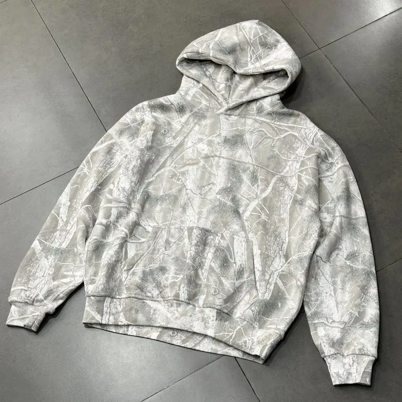 Maple Leaf Camo Hoodie - Lightweight Unisex Pullover with Drawstring Hood & Pocket, Faith-Inspired Casual Sportswear for Men_Women Casual Womenswear comfortable hoodies