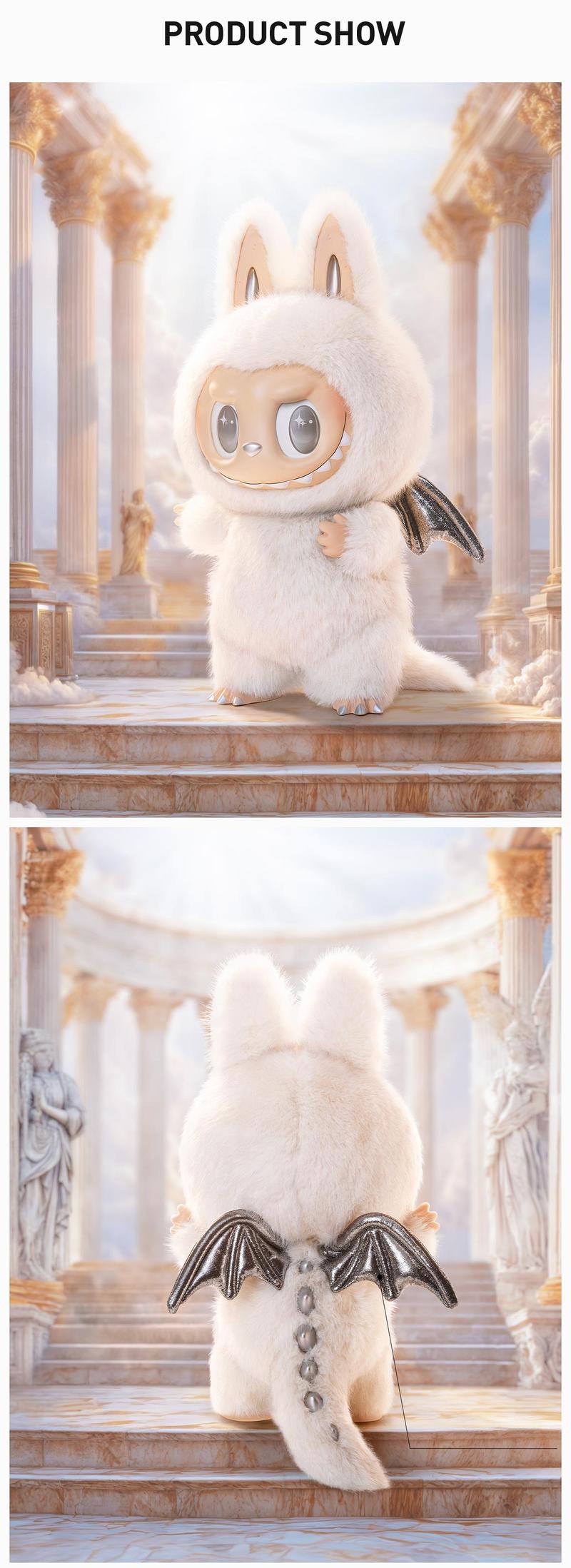 (Azi0119) POP MART THE MONSTERS - ANGEL IN CLOUDS Vinyl Face Doll Iris0119 Series Soft White Furry Design with Wings