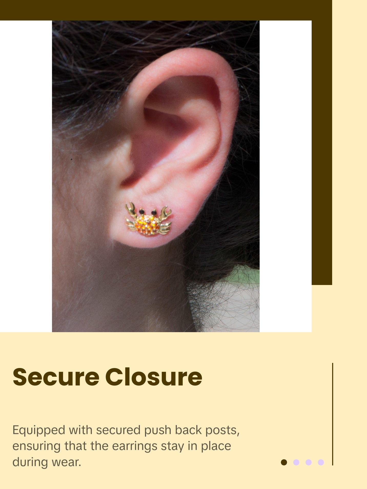 Sterling Silver Crab Earrings