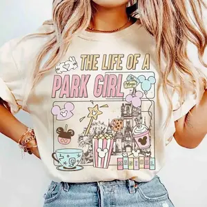 Coquette The Life Of A Park Girl Castle T-shirt, Retro Pastel Best Day Ever Tee, World Happiest Place, WDW Girl Trip T-shirt VXN