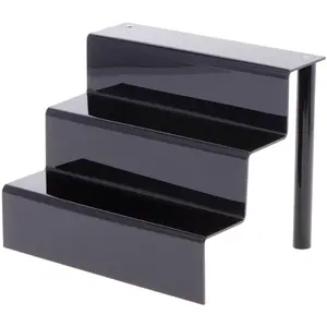 Plymor Black Acrylic 3-Step Display Stairs