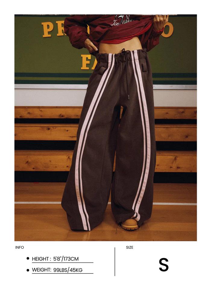 Aelfric Eden Y2K Stripe Baggy Pants 2025 Elastic Waist Trend Lantern Trouser Vintage Wide Leg Unisex Basic Bottoms