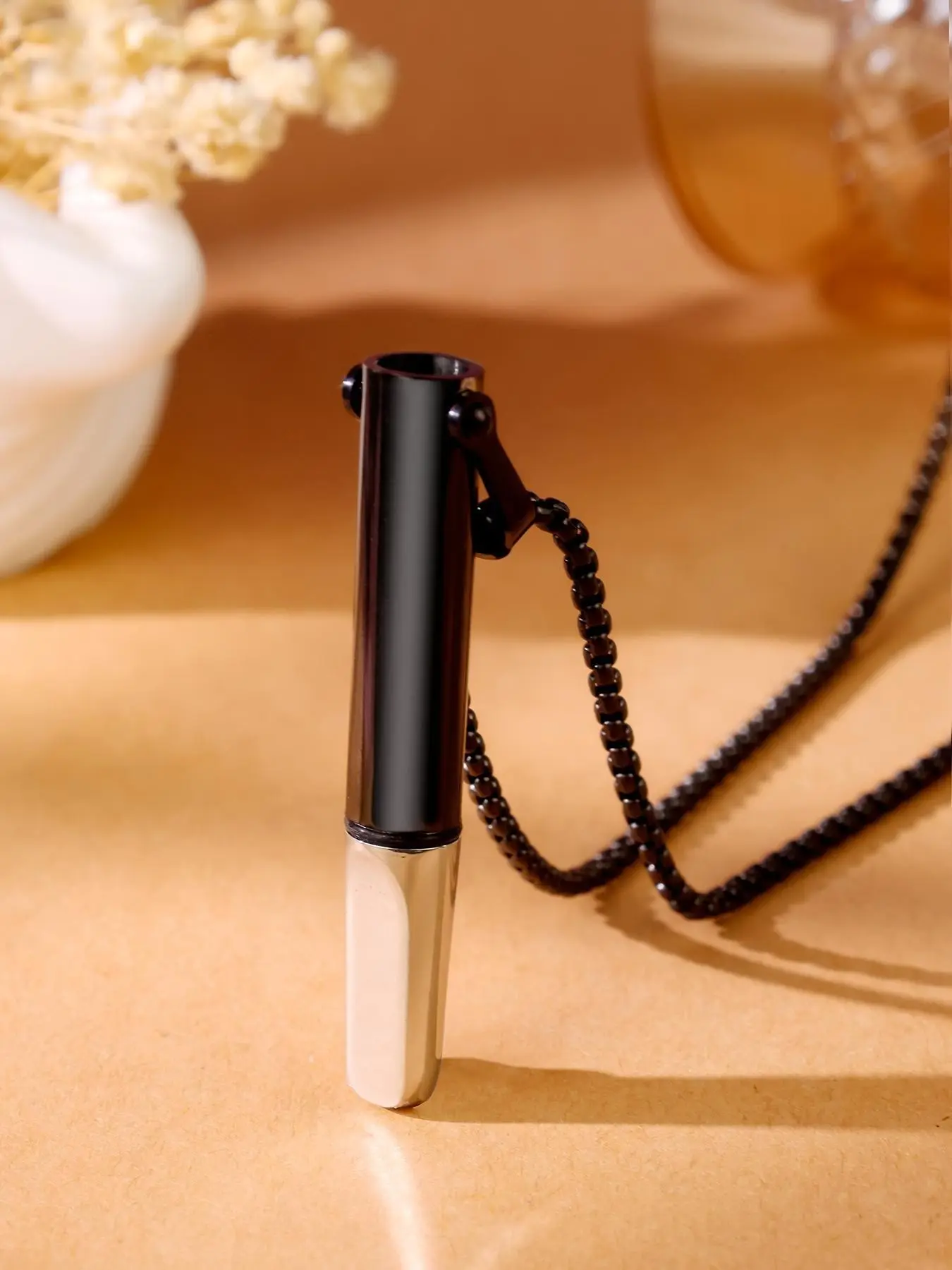 Mindful Breathing Necklace for Anxiety Relief, Stainless Steel Detachable Core, Stress Relief Breathing Tool, Calming Necklace for Men & Women, Perfect for Meditation, Focus & Emotional Balance, Everyday Use & Gifting, Link Chain Necklaces