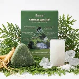 EQITG Alum Stone &Anti Hair Loss Shampoo Bar Set, Multi-Purpose Crystal for Skin Care and Healing Natural Deodorant & Antiperspirant Shaving Stone Body Care Radiant.DHT Blocker with Polygonum, Ginseng & Usman, Strengthens Roots, Reduces Hair Fall