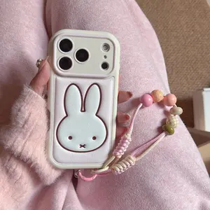 Luxury embossed Cute Miffy leather phone Case For iPhone 13 14 15 16 17 Pro Max Lovely Cartoon Miffy shockproof Cover﻿﻿﻿﻿﻿﻿﻿﻿﻿﻿