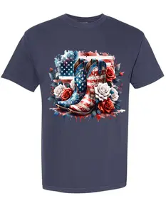 Patriotic Cowgirl Comfort colors Streetwear Womenswear Shortsleeve