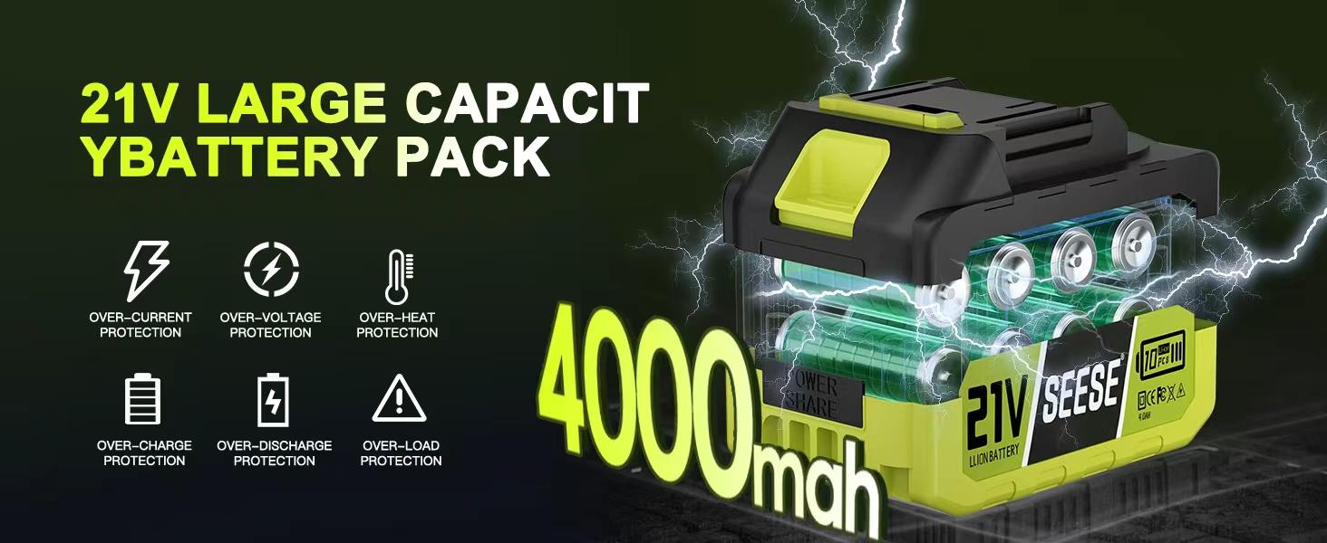 SEESE  Cordless Leaf Blower Violent TurboFan,BrushlessPure Copper Motor With Battery, Handheld PowerfulDryer for Car,Car Drying after Wash, SnowRemoval