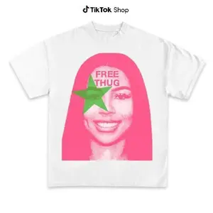 Bold Mariah Pink Big Face Graphic T Shirt Make a Statement with Unique Thug Style