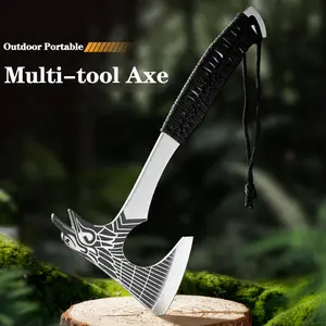 Falcon Shaped Camping Axe Set 5mm Thick Hunting Axe with Nylon Sheath Outdoor Multifunctional Axe for Hiking Trekking Camping Accessories Modern Design Durable Structure Camping Gear