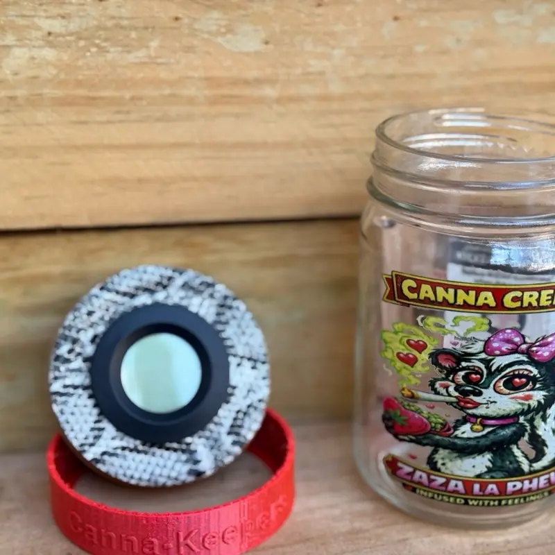 Canna Keeper Zaza La Pew   Humidity-Control Jar w/ LockBand Safety Lid for Secure Storage