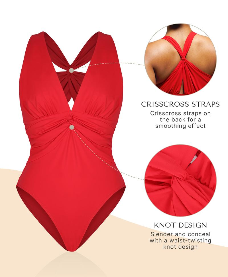 Shapellx Smart Sculpt Ruched Twist-Front Shaping Swimsuit for Women One Piece Bathing Suit Multiple ways to wear Swimwear Shapellx Smart Sculpt Ruched Twist-Front Shaping Swimsuit for Women One Piece Bathing Suit Multiple ways to wear Swimwear