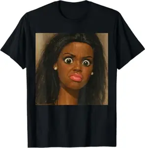 Funny African American Disgusted Black Doll Face Meme T-Shirt