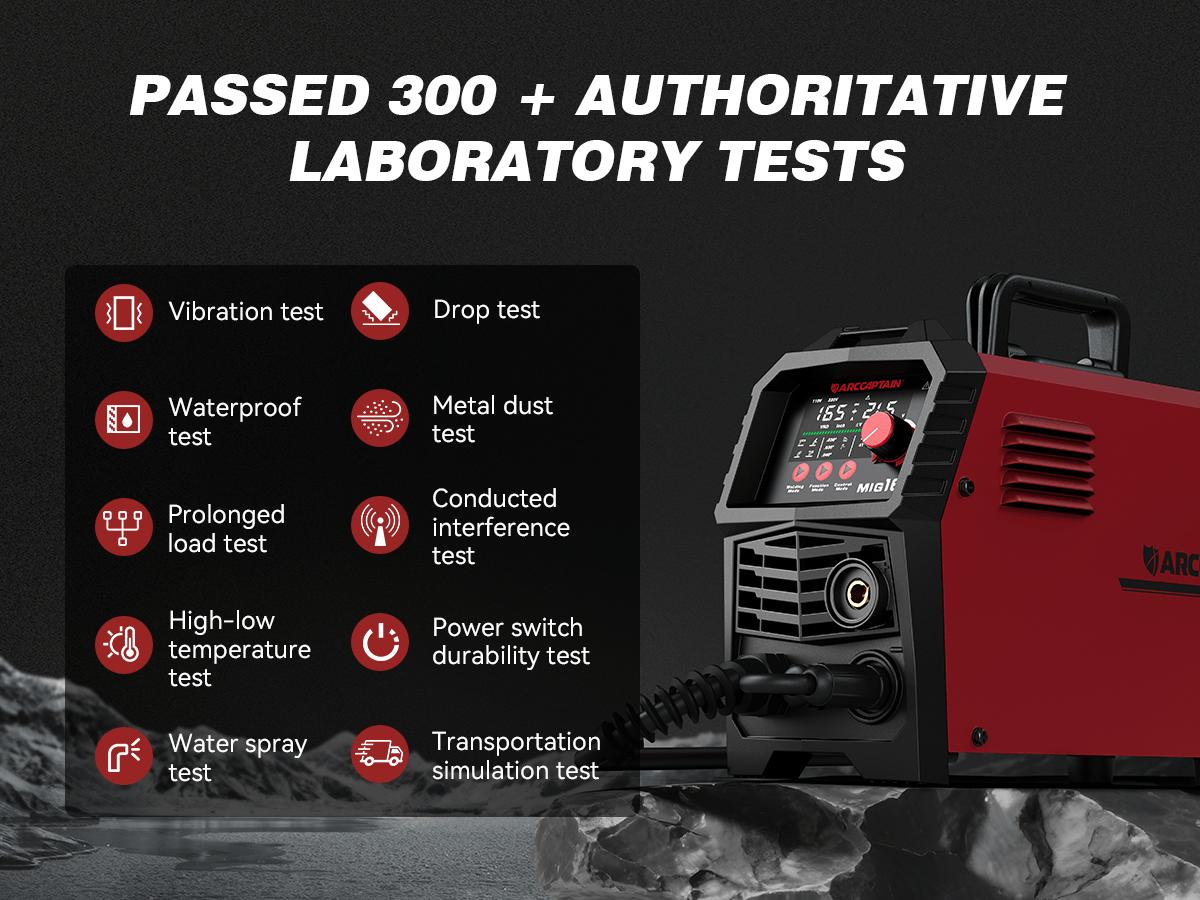 Arccaptain MIG165A MIG Welder 110V/220V, 2025 Newest [Large LED Display] 4 in 1 Gasless/Gas MIG/Lift TIG/Stick Welding Machine Multiprocess Welder Machine, IGBT Inverter Welder with Synergy, 2T/4T, Black Friday Deals, Best Gift for Man and Dad