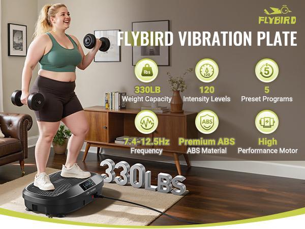 【FLYBIRD&FEIERDUN] Vibration Plate Exercise Machine, 330/340 lbs Capacity Lymphatic Drainage Machine with LED Touch Screen & Remote Control, Full Body Workout for Home Gym, with 2 Resistance Bands #TikTokShopHolidayHaul #ChristmasTikTok