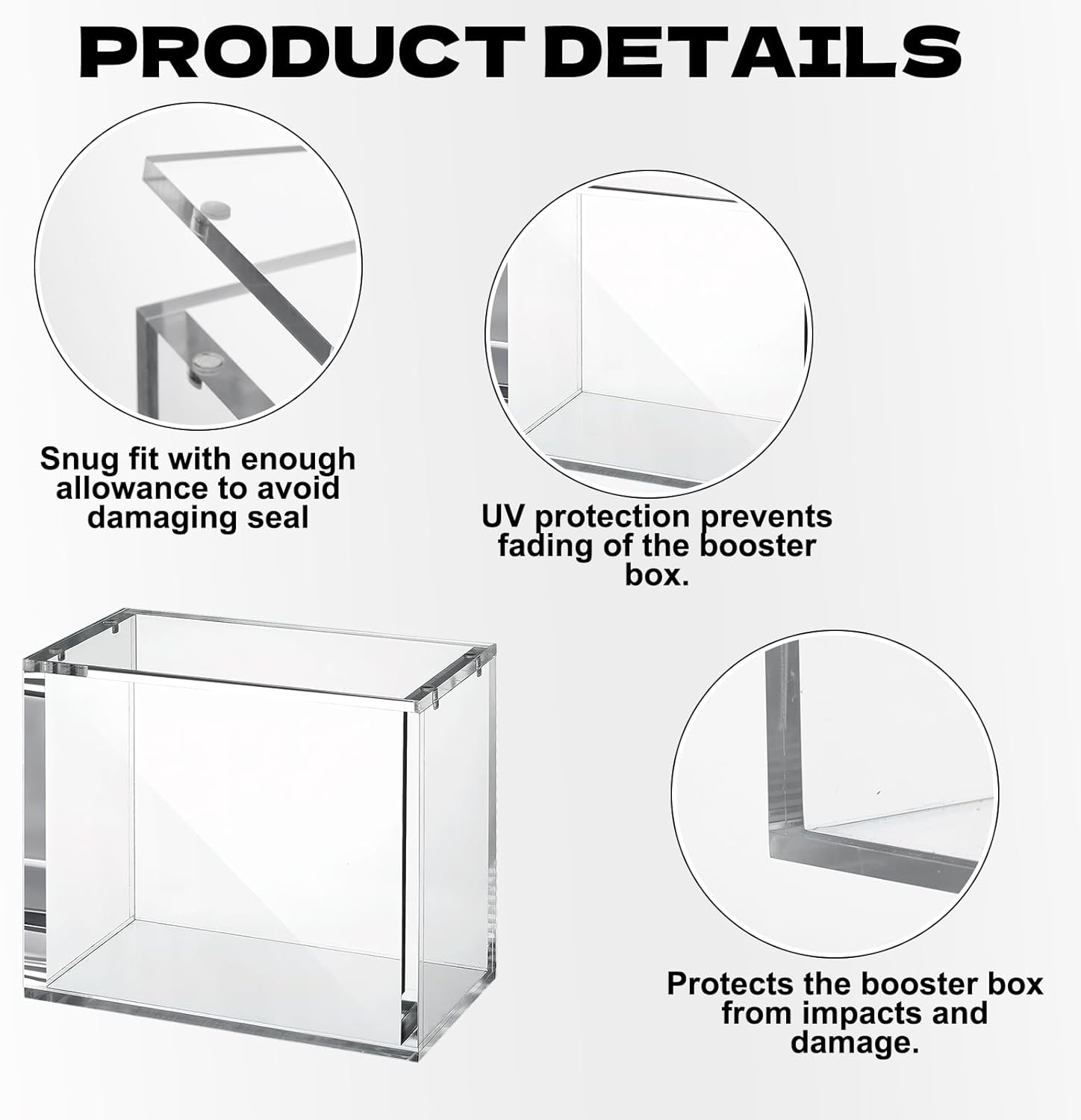 5MM Thick Clear Acrylic ETB & Booster Card Storage Box,Dustproof Anime Toploader Cards Display Box,Transparent Acrylic Trading Card Box,Desktop Anime Card Display Box,Must-Have ETB Storage,TikTok Viral Trading Card Display
