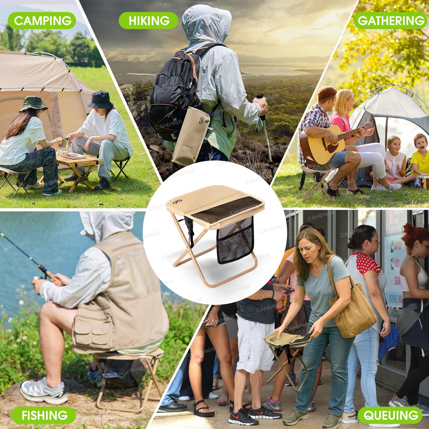【Mother's Day gift】Camdoor Top Best Gift Choices,Portable Outdoor Folding Chair with Shoulder, Strap Ultra Light 1.5 lbs, Max Load 400lb, Two Side Pockets Velcro Storage for Camping Hiking Fishing BBQ Parties,Gift for Her/Him SpringStatements