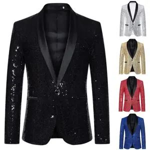 Men's sequined suit jacket - new trendy stage performance outfit for singers conductors and hosts Menswear Formal
