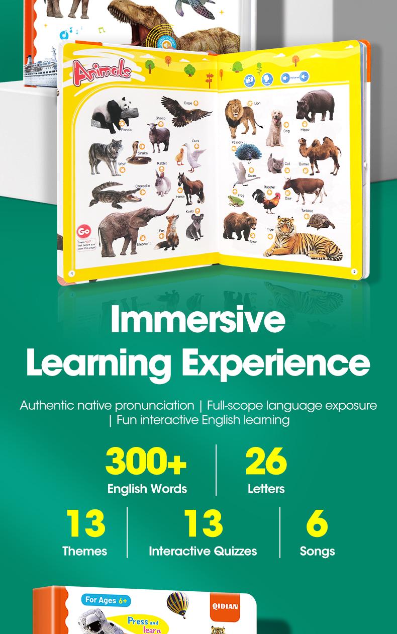 Toddler 1-6 Year Old,My First English Sound Toy – 470+Words, 21 Themes, Fun Word Game Bilingual Toys, Juguete Educativo for Educational Language, School Education Perfect Educational Gift Talking Flash Cards Nursing Flashcards Multifunction.