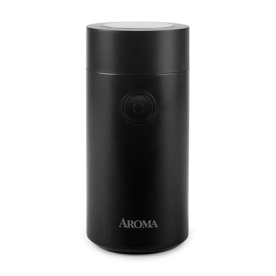 AROMA Portable Coffee Grinder - Stainless Steel Manual Burr Grinder for Pour Over Coffee, Black ACG-107B