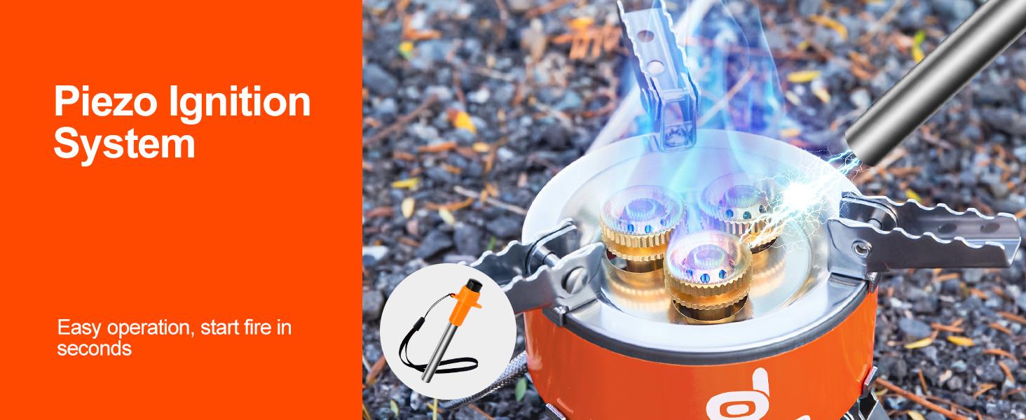 Odoland 9000W Portable Camping Stove Lightweight Camp Stove Collapsible Backpacking Stove with EVA Box for Outdoor Camping Cooking Hiking and Picnic Emergency