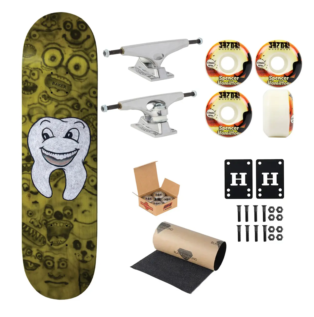 Baker Premium Complete Skateboard Figgy Rocket Science 8.25" Ft. Krux/Satori/Independent
