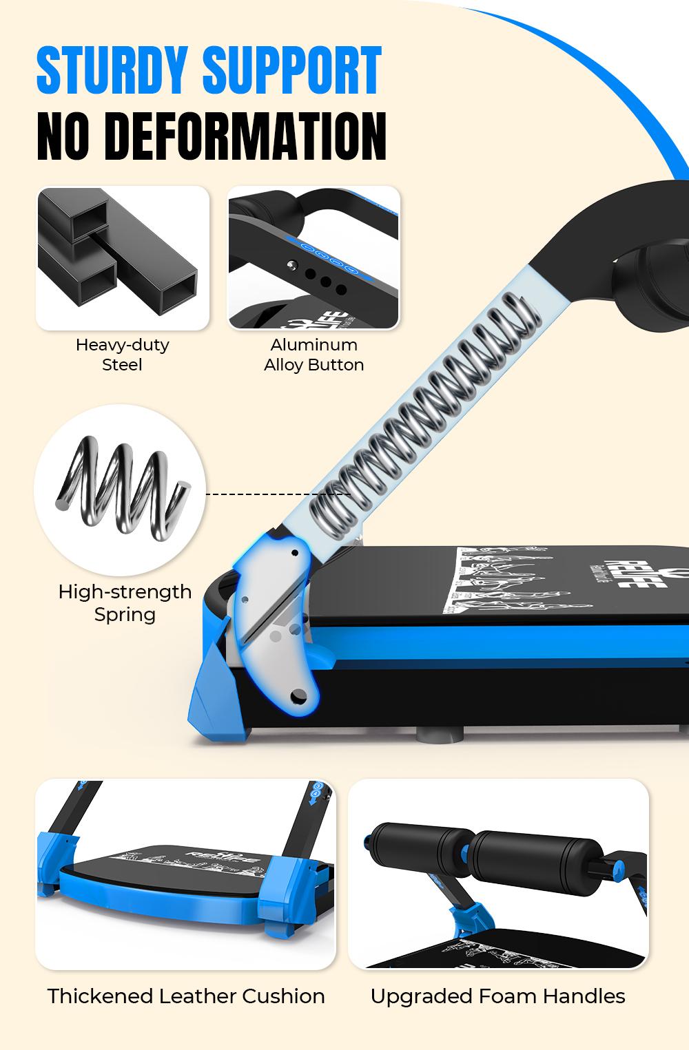 RELIFE REBUILD YOUR LIFE Ab Trainer Sit-up Machine, Ab Crunch Equipment for Core Workout, Home Gym Abdominal Crunch & Roll-Up Exercise Machine 330LBS