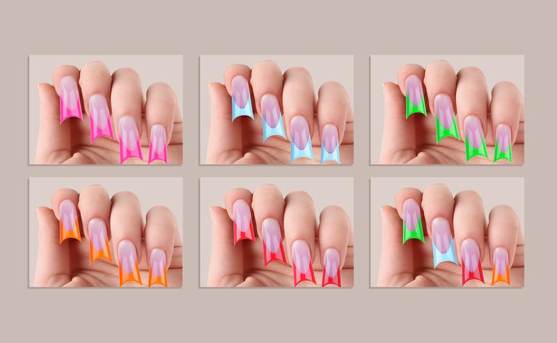 NOVO OVO French Tip Duck Feet Nail Tips 5 Mix Color Full Cover for Press on Acrylic with Moon Curve, Need Top Coat and Builder Gel, Thick Medim Soft Gel Fake False Nail Extension X 15 Sizes 150 Pcs【NO GLUE ,TOP COATAND LAMP INCLUDED】