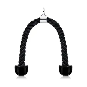 Universal Tricep Rope Pull Down 27 Inch Heavy Duty Nylon Braided Rope with Rubber Stoppers Easy Grip Non Slip Cable Workout Machine Attachment for Professional Gyms
