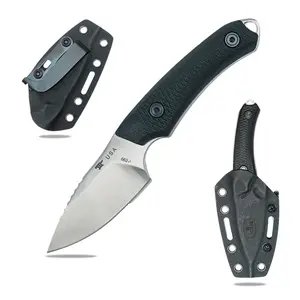 Buc-k662 small straight blade knife with fixed blade and K-guard sheath; fruit knife; high-end integrated dragon-bone straight blade; outdoor knife; premium gift box; great product; great gift