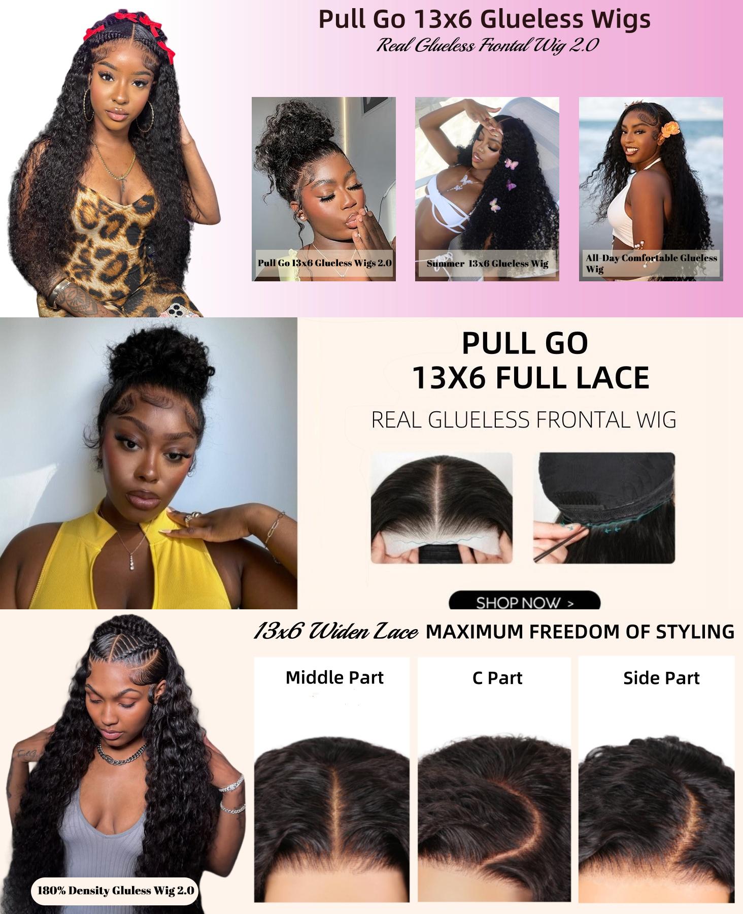 Bling Hair 13x6 13x4 Deep Wave Lace Front Wigs Human Hair 180% Density Deep Wave Frontal Wigs Glueless Wig Human Hair HD Lace Curly Wigs for Black Women Pre Plucked with Baby Hair Curly Lace Front Wig