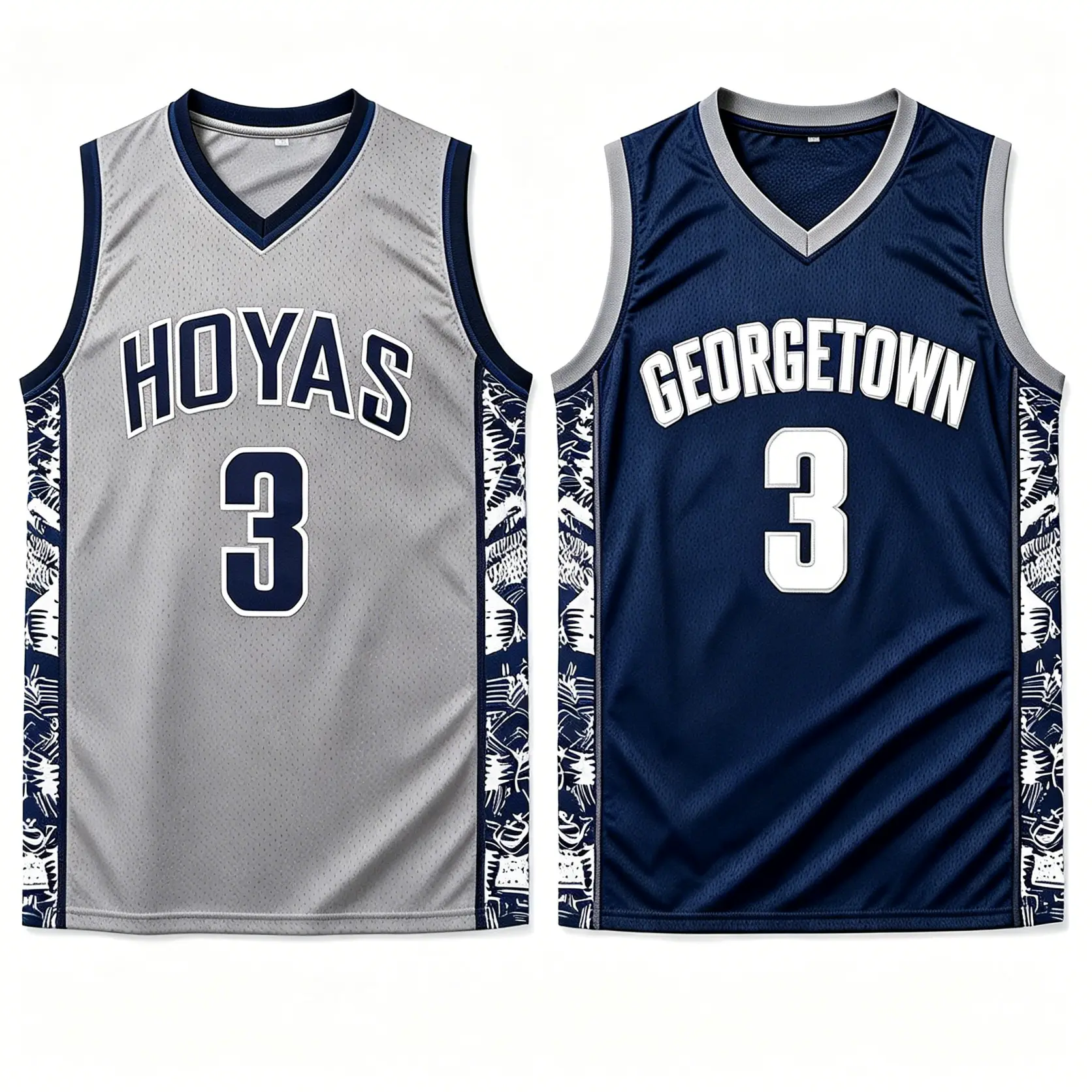 Male Sporty Chic Vintage Embroidered #3 Bold Number Print Sports Jersey, Breathable Loose Quick-Dry Fade-Resistant Athletic Tank Top with Perforated Mesh Sides & Geometric Pattern, Machine-Washable Uniform for Game Day (2 Colors)