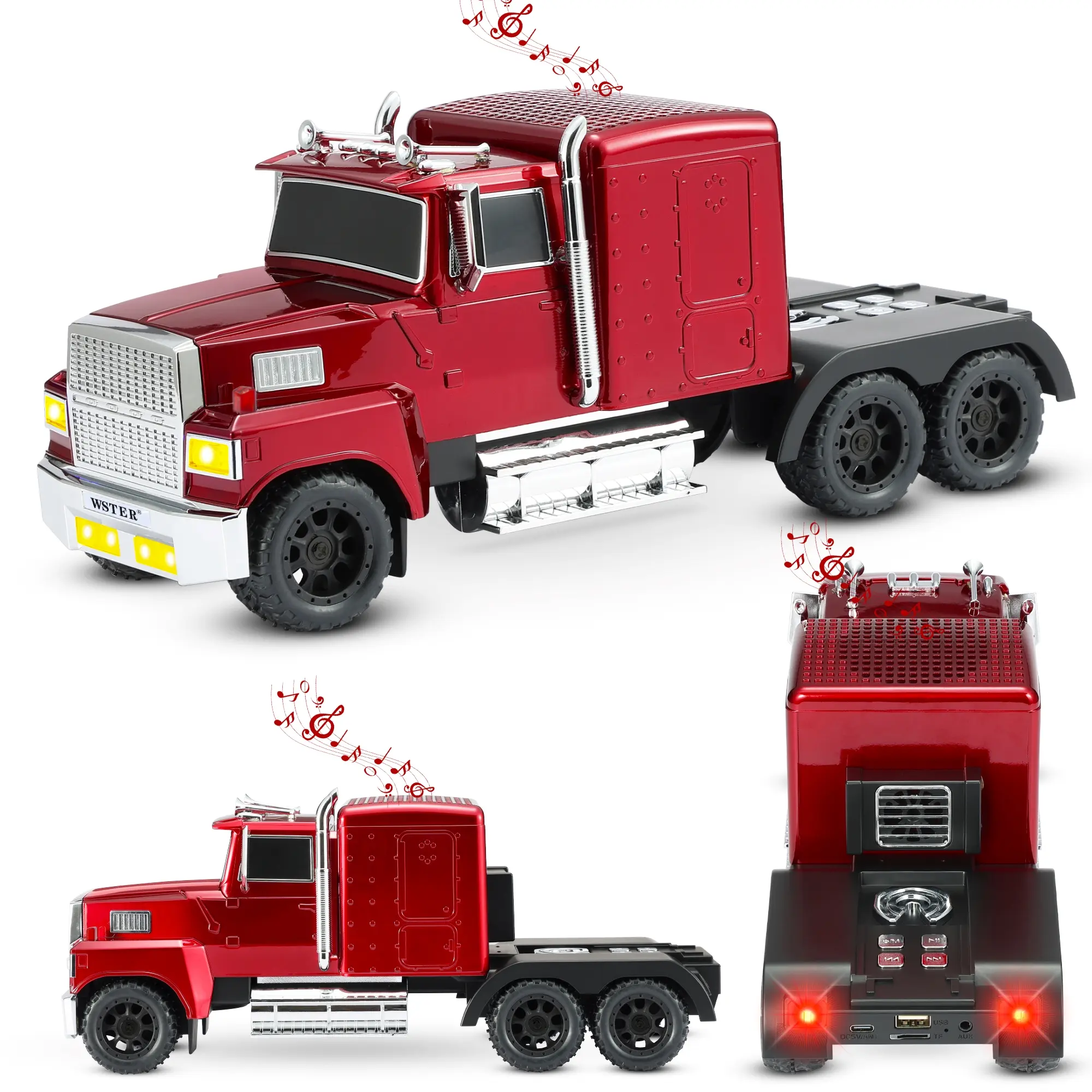 Fuzix WS-570 Cybertruck-Inspired Portable Bluetooth Speaker, High-Quality Audio, TWS Pairing, USB Input, MicroSD Slot, AUX, FM Radio, Rechargeable Wireless Charging, Hands-Free Calling, Campfire/BBQ Party Use, Compact Gift-Worthy Item