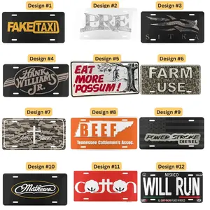 P.R.E Young Dọlph / Jesus Save/Eat More Possum/ Cotton / BEEF/ Mexico Will Run/ Farm use/ Sitka Camo Car License Plate, Durable Aluminum Tag, 12 Designs, Universal Fit, Fade-Resistant Print, Personalization Ready, Car Accessories, Car Decor