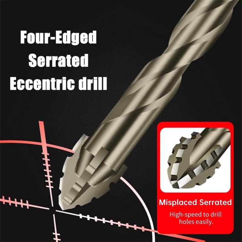 7PCS High-hardness Sawtooth Eccentric Drill Bit Set, Power Metal-Tool Accessories for Tile, Ceramic, Glass, Marble, Concrete, Stainless Steel, Hardware, Heavy Duty Tool Accessories, Ceramic Drill Bits
