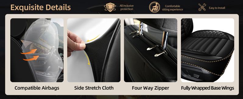 Car Seat Covers Fit for Honda Pilot 2005-2016 Full Set Faux Leather Seat Cover Waterproof Seat Protectors Automotive Seat Cushion