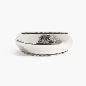 en route Cordelia Dome Bangle in Silver, Sculptural High-Shine Cuff for a Bold Silhouette, Modern Statement Piece for Dimensional Layering & Sets